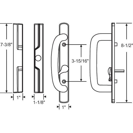 Strybuc LH White Patio Door handle 13-441LHW